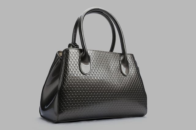 Black weekend tote bag on a studio background